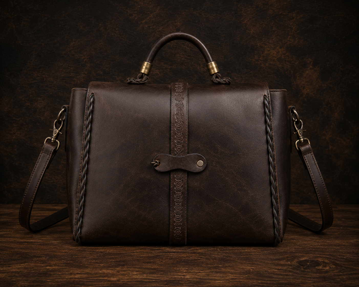 Bespoke hand-stitched leather satchel