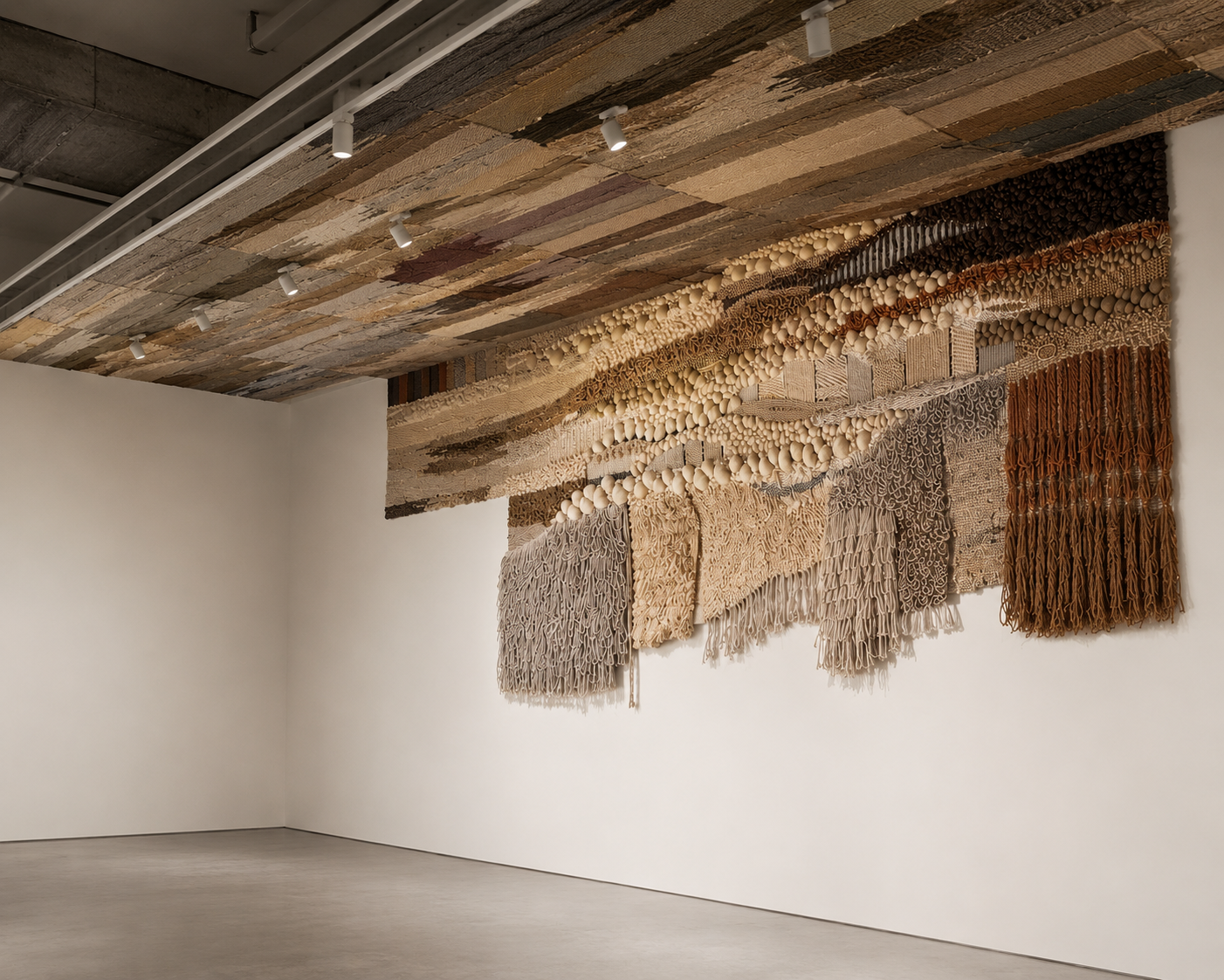 Large-format fibre installation — gallery or foyer commission